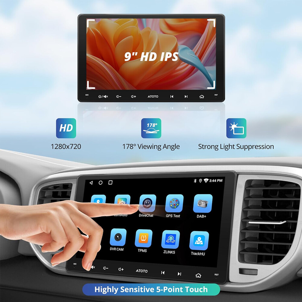 ATOTO F7XE 10″ Floating Screen Car Stereo SiriusXM Wireless Android Auto&CarPlay