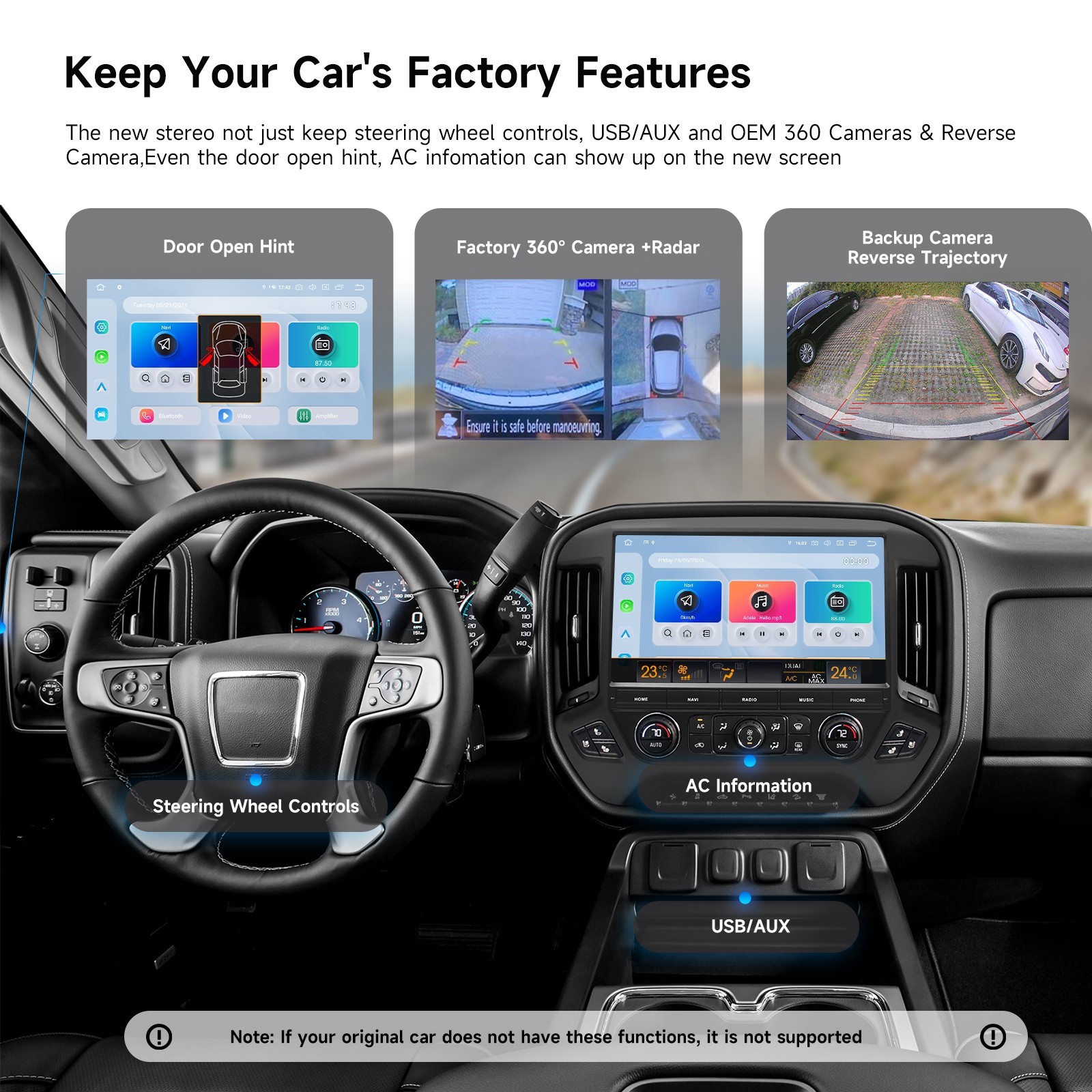 Dasaita Android 13 Car Stereo for Chevrolet Silverado GMC Sierra 2014-2019 Radio