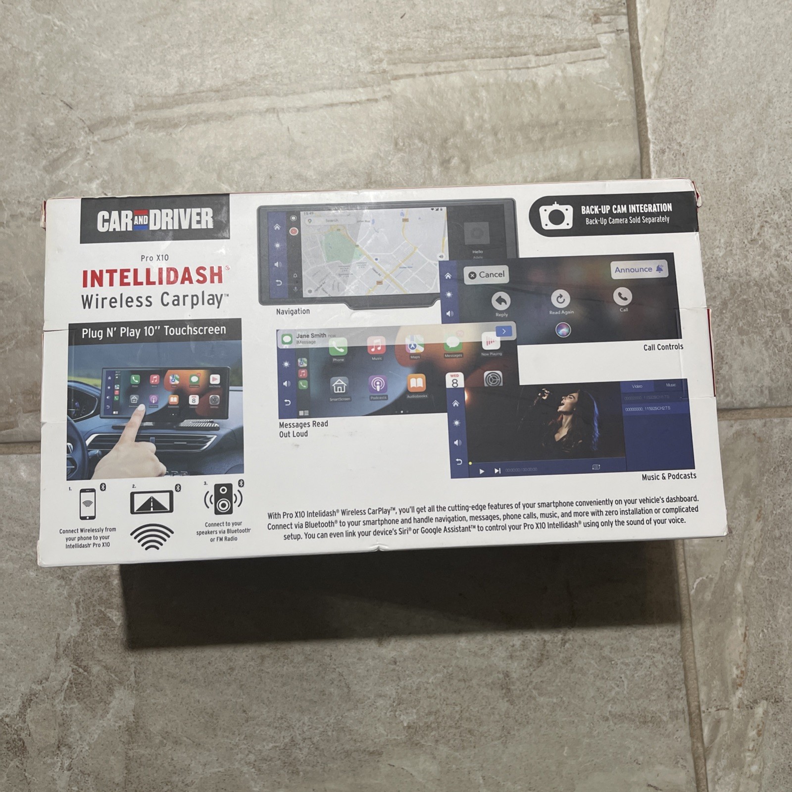 Car and Driver Intellidash Pro X10 Wireless Carplay, 10″ Touch Screen Display 🆕