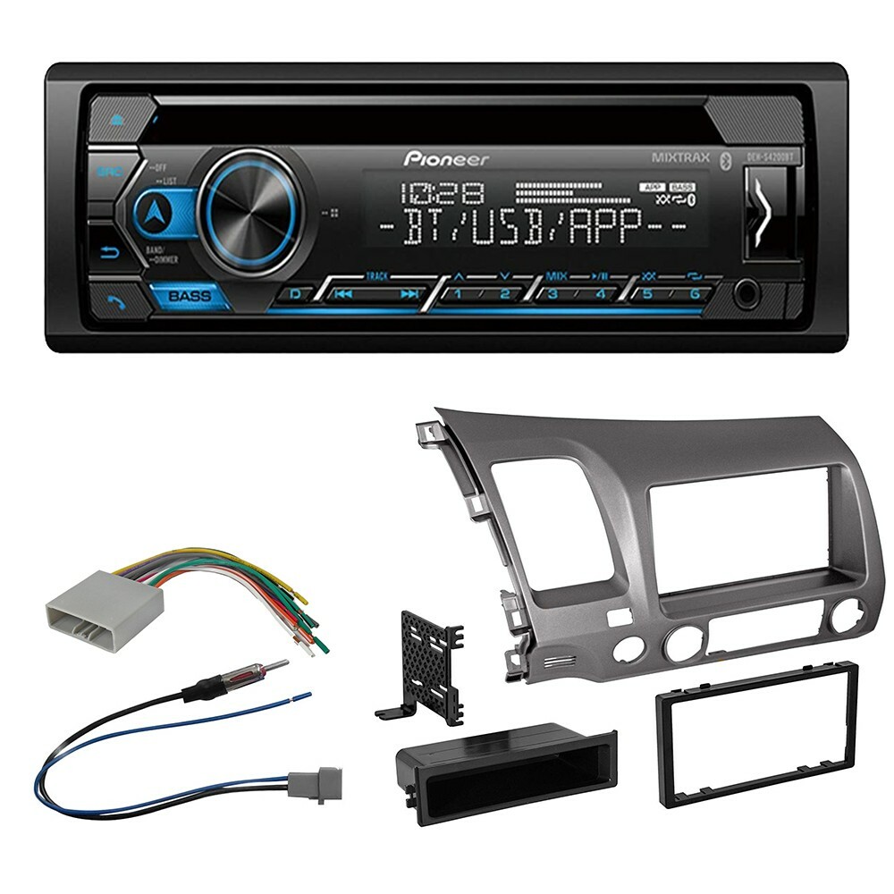 Pioneer CD/AM/FM Car Stereo install KIT for 2006-11 Honda Civic Light Gray Dash