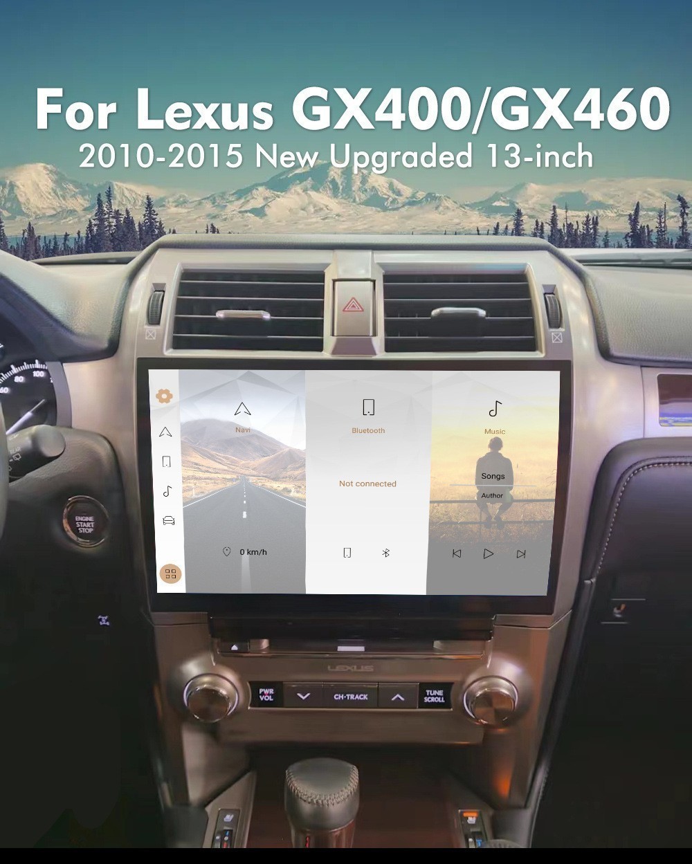 USED 13″ Android 14 Car Stereo Radio Carplay AHD GPS Navi For Lexus GX400 GX460