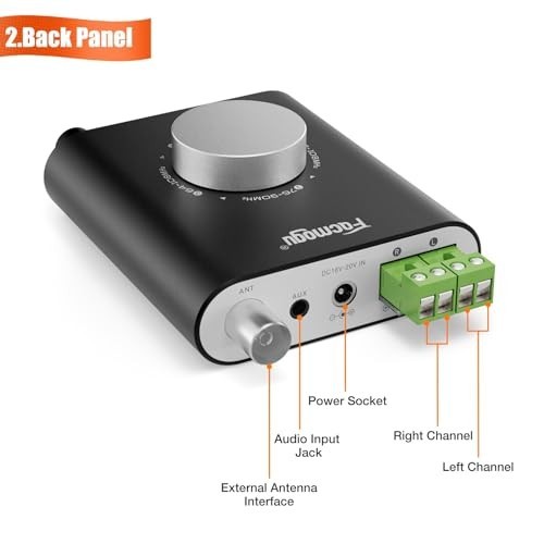 Professional FM Radio Receiver with Bluetooth & AUX, 33ft Adjustable Antenna