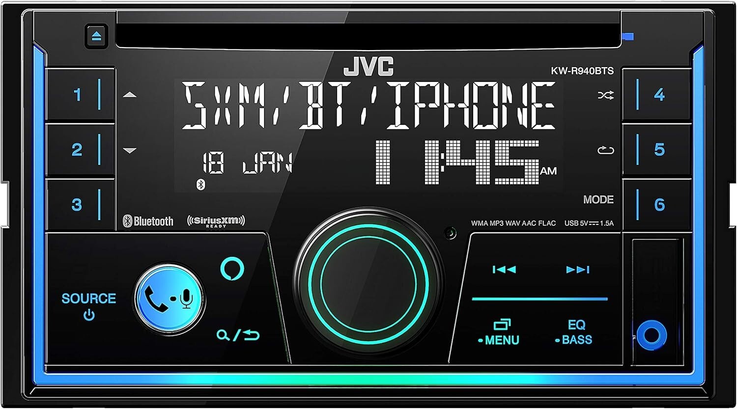 JVC KW-R940BTS Bluetooth Car Stereo Receiver with USB Port LCD Display AM/FM