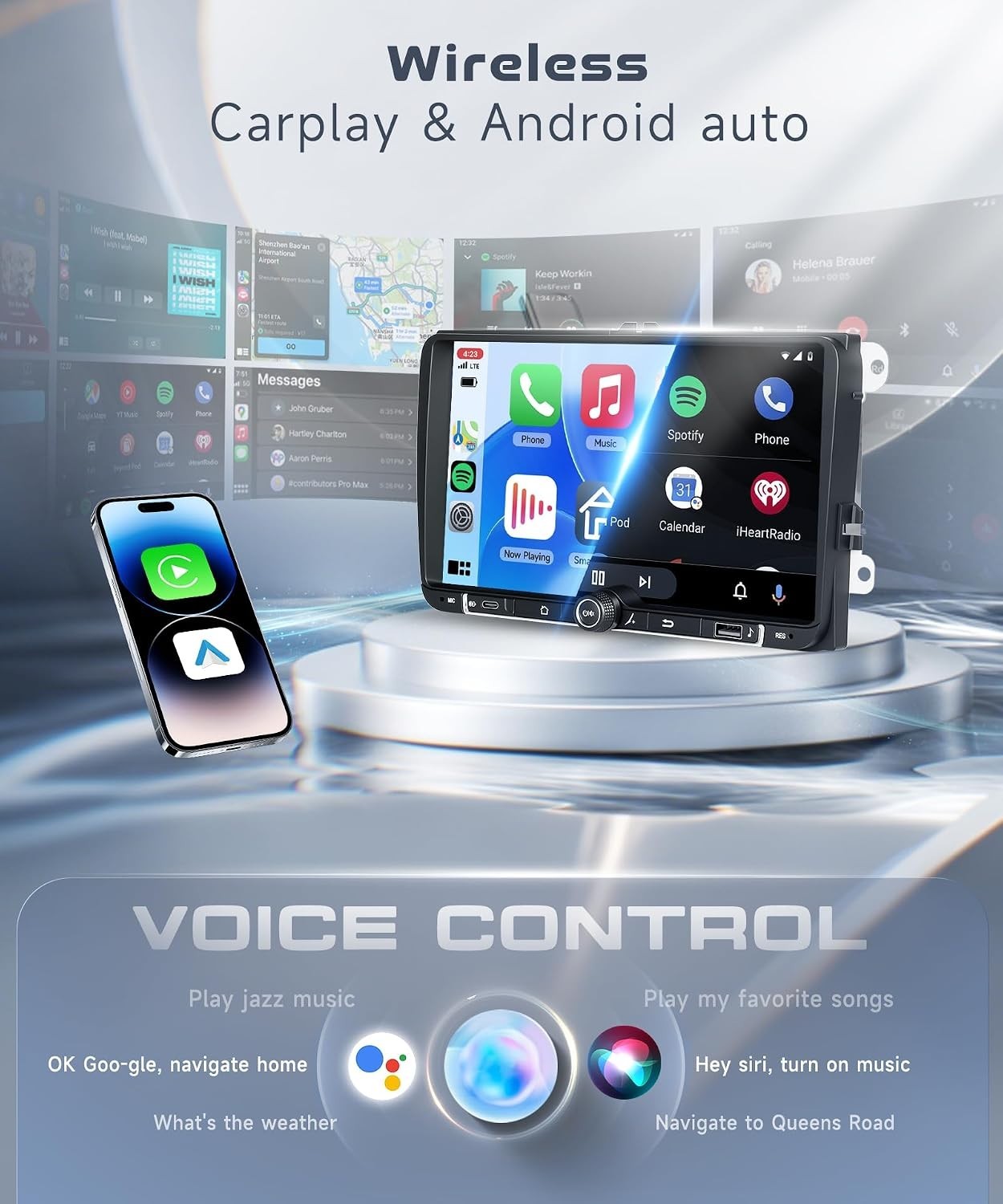 VW Passat Jetta Tiguan Golf Android 15 Car Stereo 4+64G 9″ CarPlay GPS Head Unit