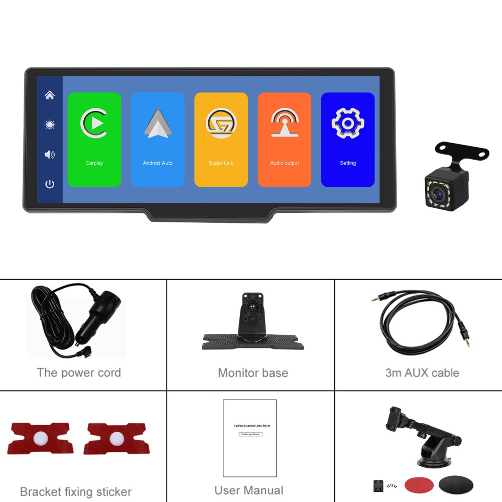 10.26″ Touch Screen Car Radio Apple CarPlay Android Auto Portable Stereo+Camera