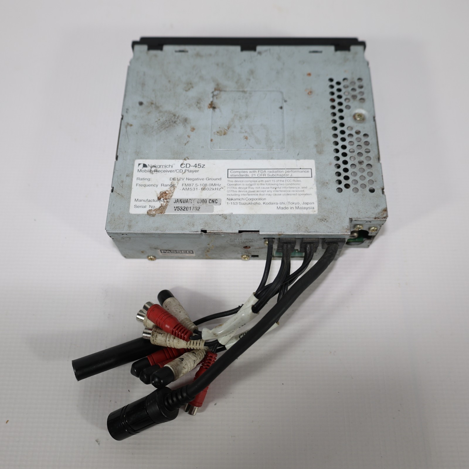 Nakamichi CD-45z Car Audio Stereo CD Radio Receiver NO HARNESS UNTESTED AS IS