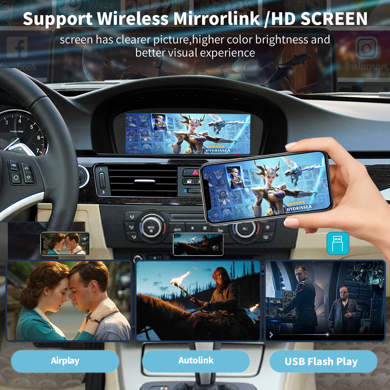 Carplay/Android Auto 8.9 Touch screen Receiver for BMW 3/5er 2005-2012 CCC/CIC