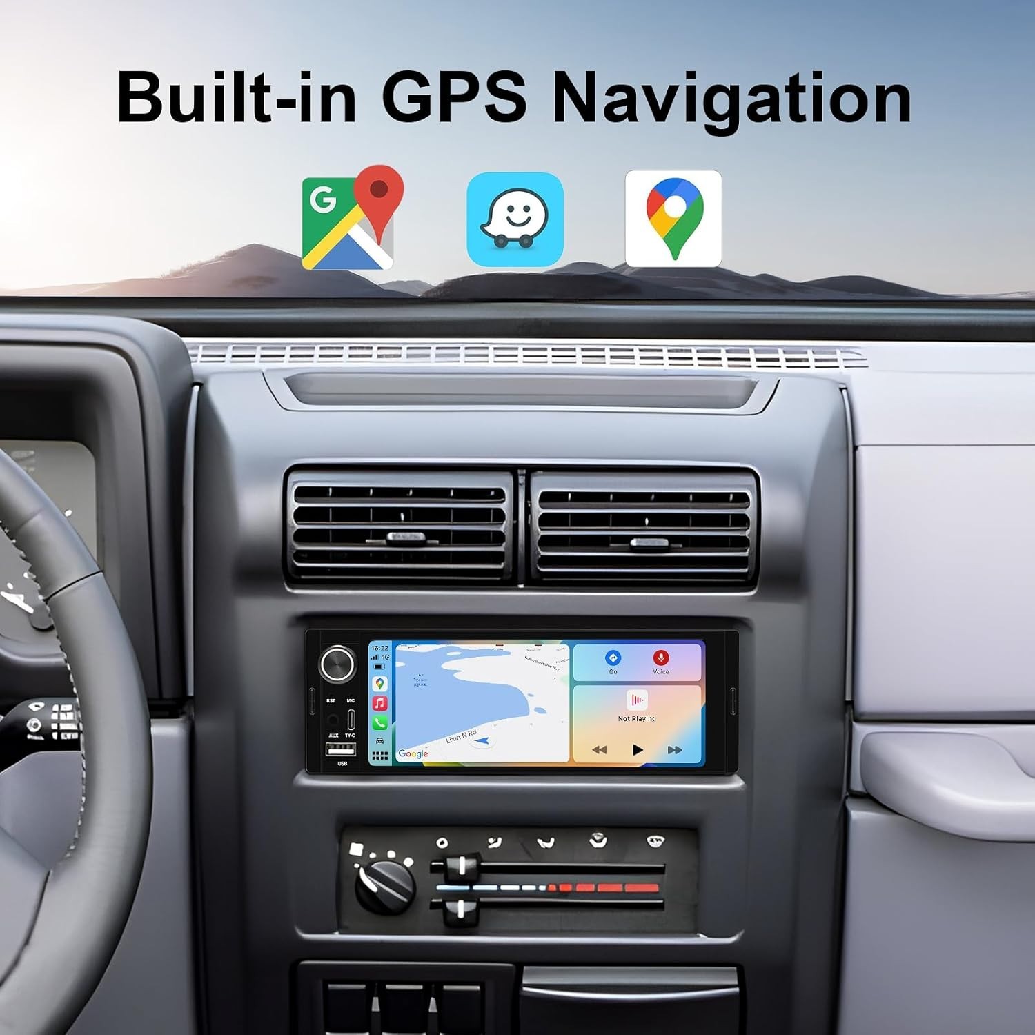 6.36-Inch Single Din Touchscreen Car Stereo – Linux System Single Din Wired/W…