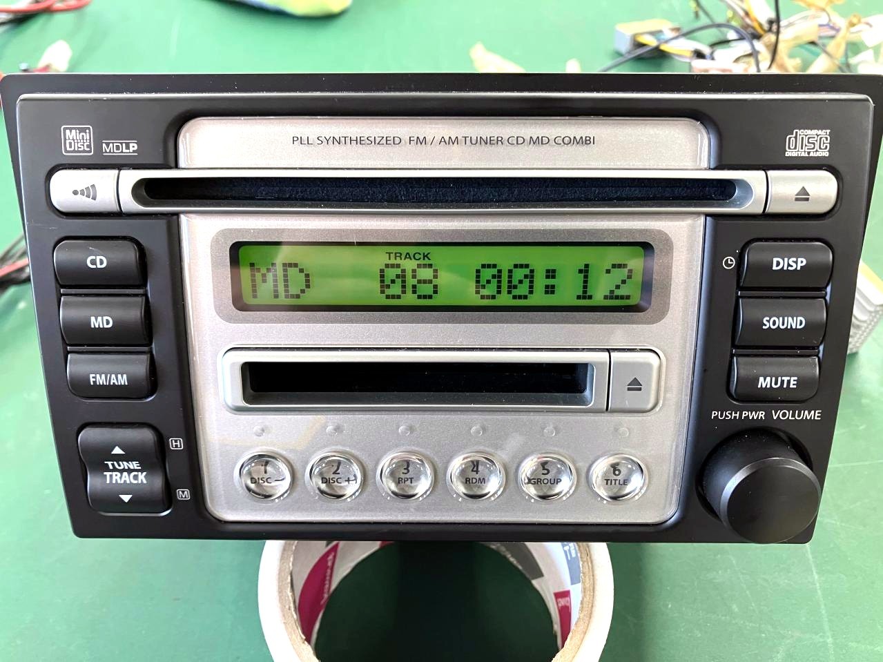 Clarion PS-4079R Double DIN Car Stereo Receiver Tested Working CD MD