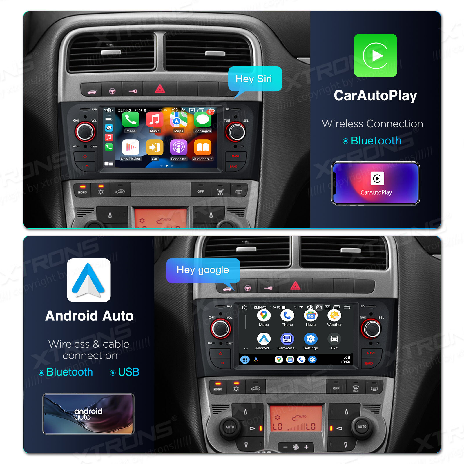 6.1″ Android 13 8-Core Car Stereo GPS CarPlay 4+64GB For Fiat Grande Punto Linea