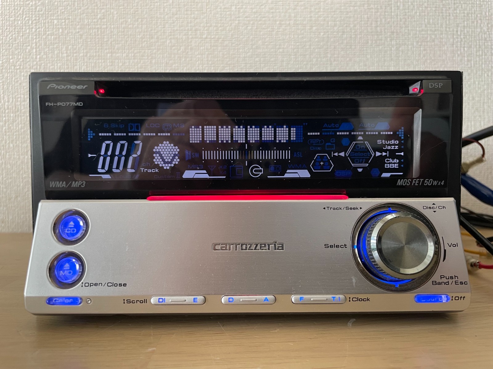 Pioneer Carrozzeria FH-P077MD 2DIN CD MD Bluetooth Player Operation Confirmed