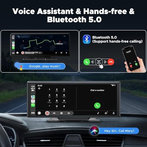 9.26″ Wireless Carplay and Android Auto with 2.5K Dash Cam, 1080P Backup
