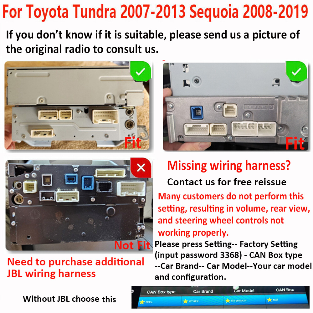 Car Stereo GPS Radio Apple Carplay For Toyota Tundra 2007-2013 Sequoia 2008-2018