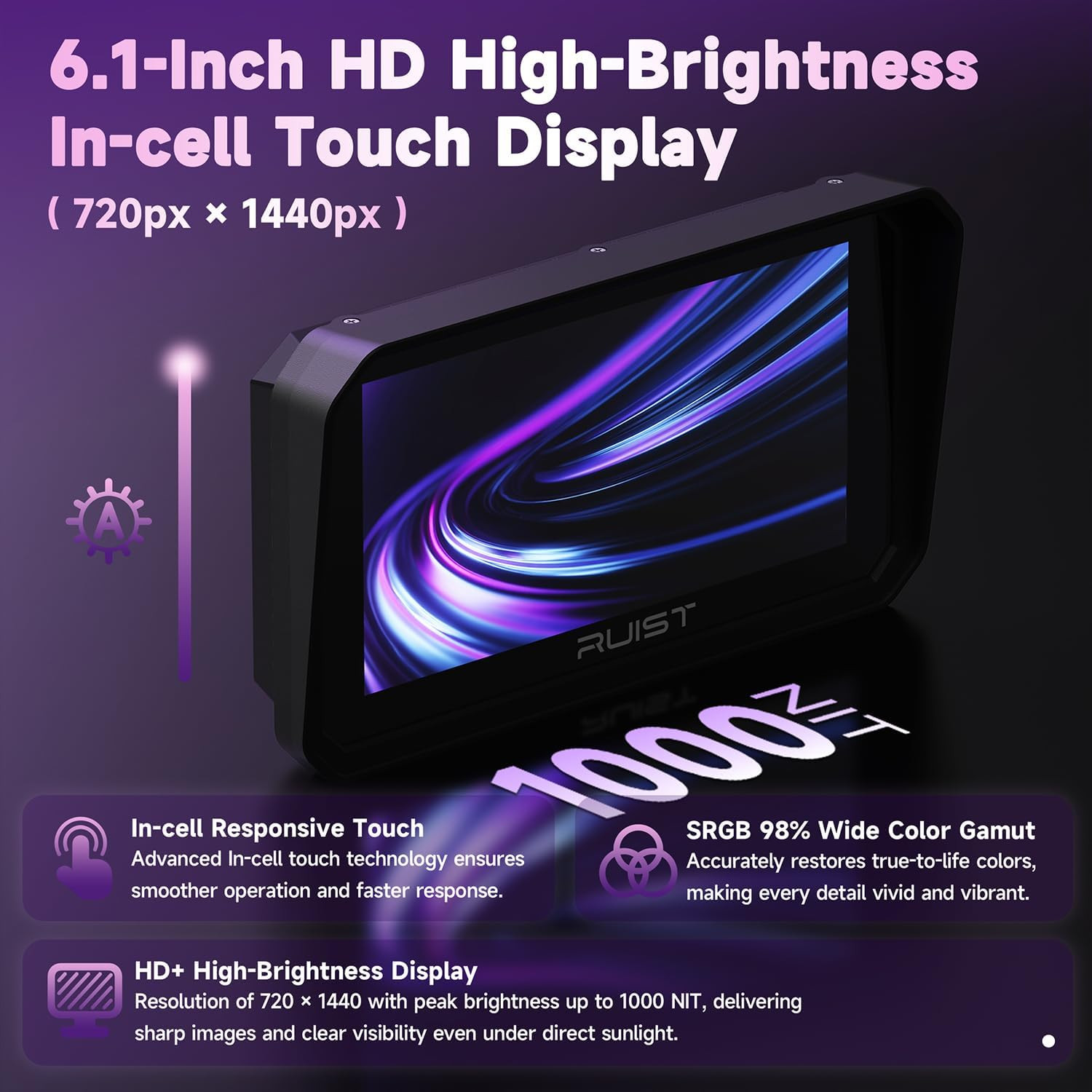 MOX61 Motorcycle Carplay HD Touchscreen 6.1″, Wireless Apple Carplay & Android A