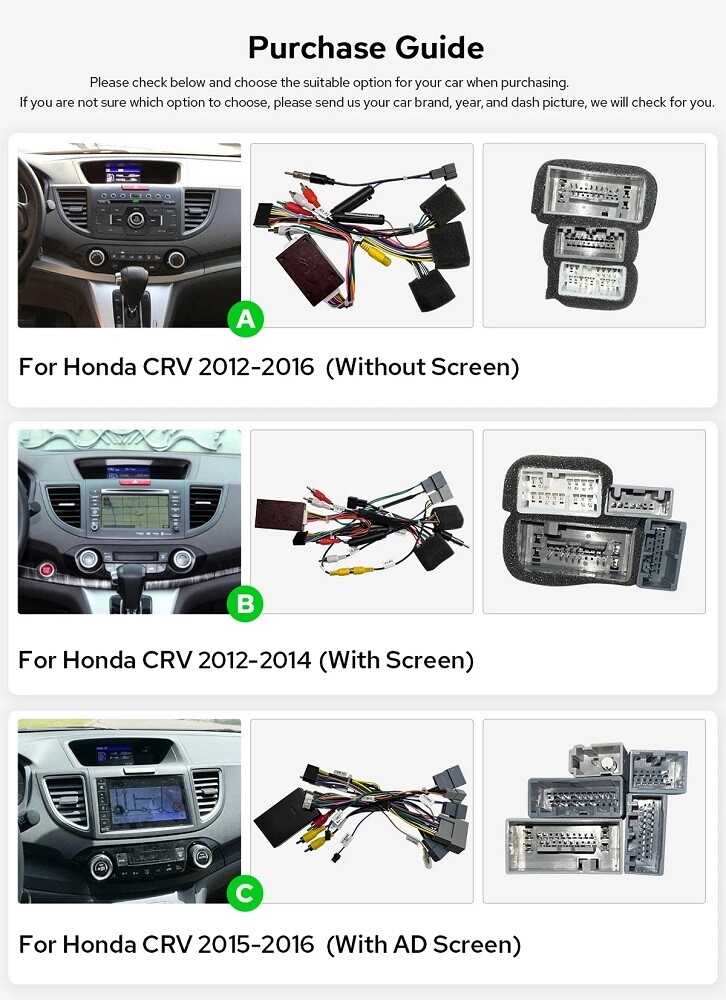 For Honda CRV 2012-2016 Car Radio Stereo GPS Navigation Android 13 WIFI BT Audio