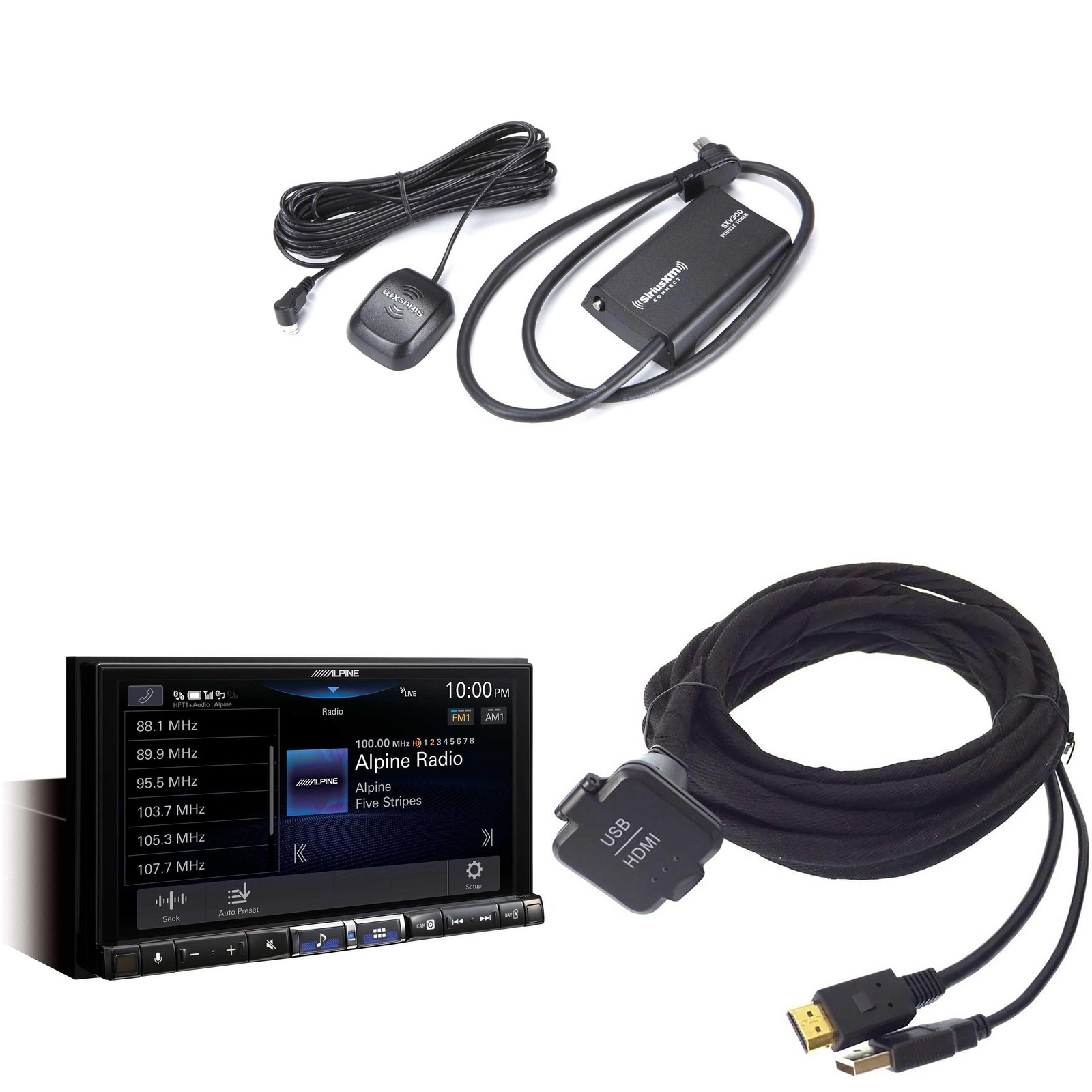 Alpine iLX-507, KCU-315UH USB / HDMI Extension Cable with SXV300v1 Satellite …