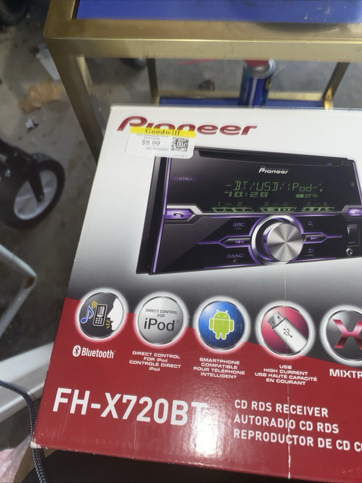 PIONEER FH-X720BT BluetoothCar Stereo Receiver USB AUXCD Remote NEW Open Box