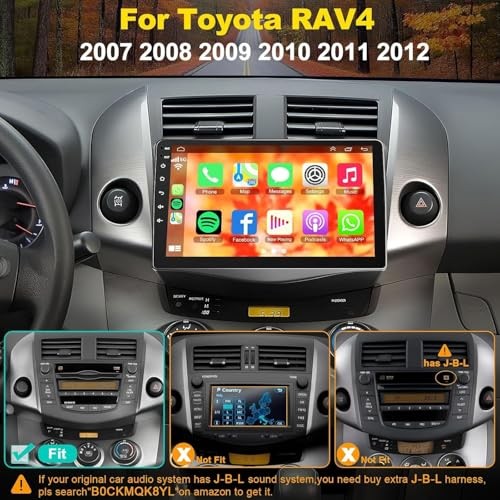 4G+64G Car Radio Stereo for Toyota RAV4 2007-2012Android 13 Touch Screen
