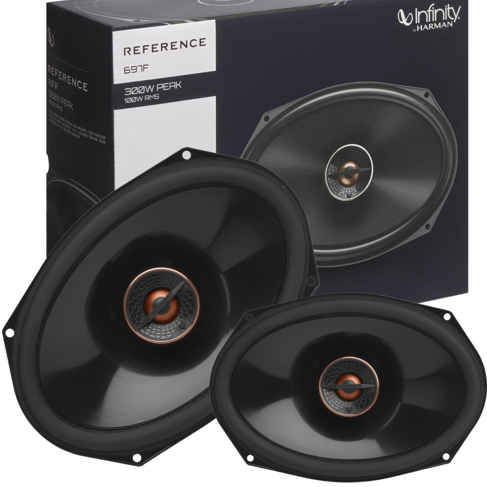 Infinity REF697F 6×9 Coaxial Car Speakers 300W + 500WATTS Tweeter & 100ft Wire