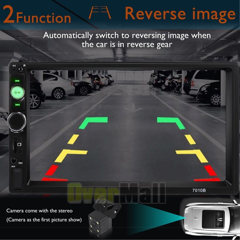 Backup Camera+Double Din Car Stereo Radio mp3 Player Bluetooth with Mirrorlink