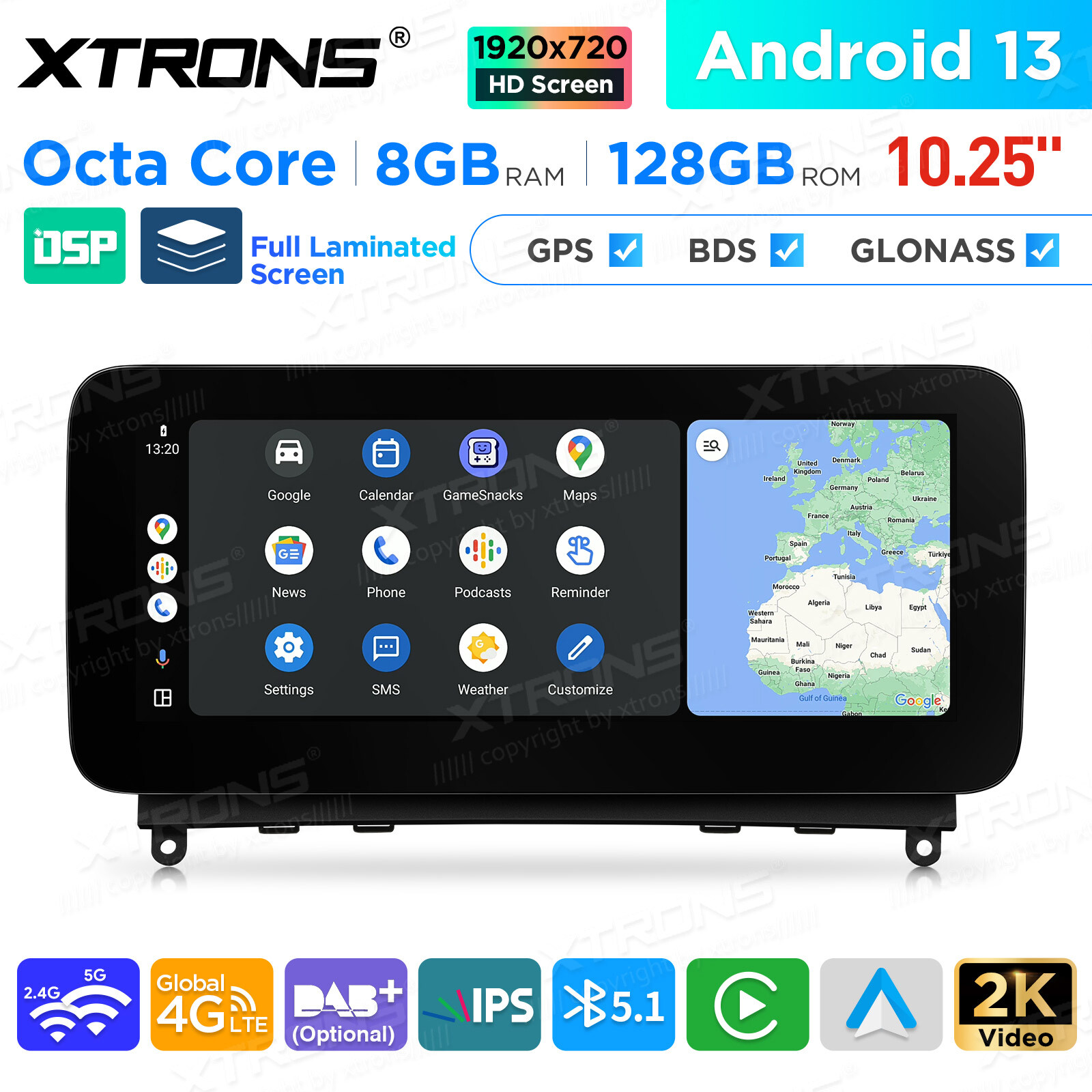8-Core Android 148GB Car Play GPS Stereo Sat Navi 4G WiFi For Mercedes-Benz W204
