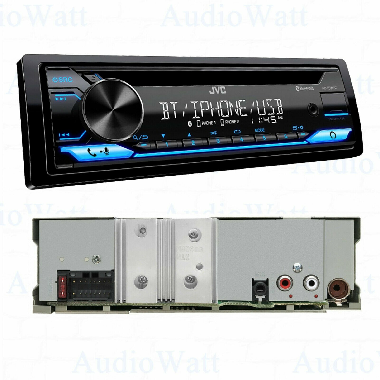 NEW JVC KD-TD71BT 1-DIN CD Receiver w/ Bluetooth USB MP3 SiriusXM Amazon Alexa