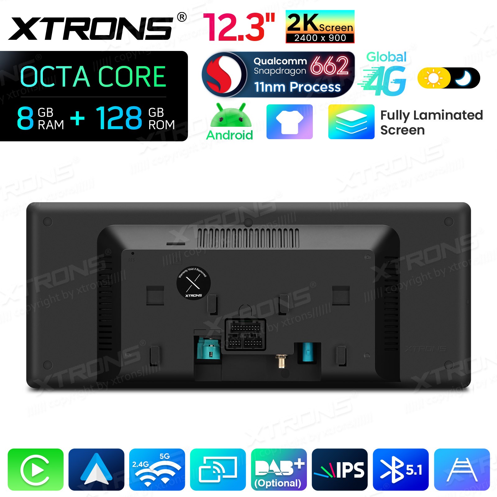 For BMW F30 F31 F32 F33 F36 Android Navigation 12.3″ Screen 2K IPS 8G 128GB WiFi
