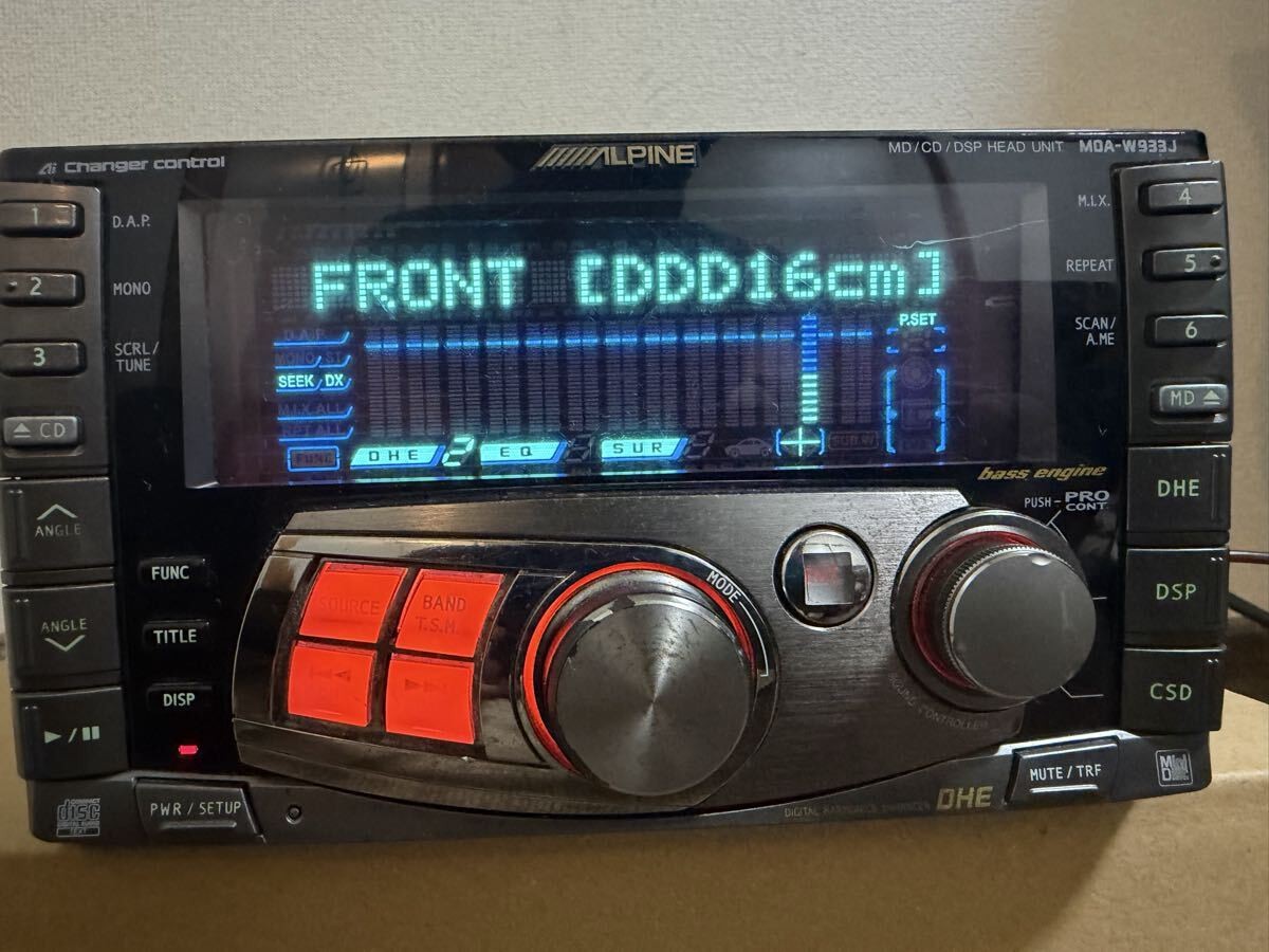 Tested ALPINE MDA-W933J 2DIN CD MD Player Car audio DSP Graphic Equalizer JDM