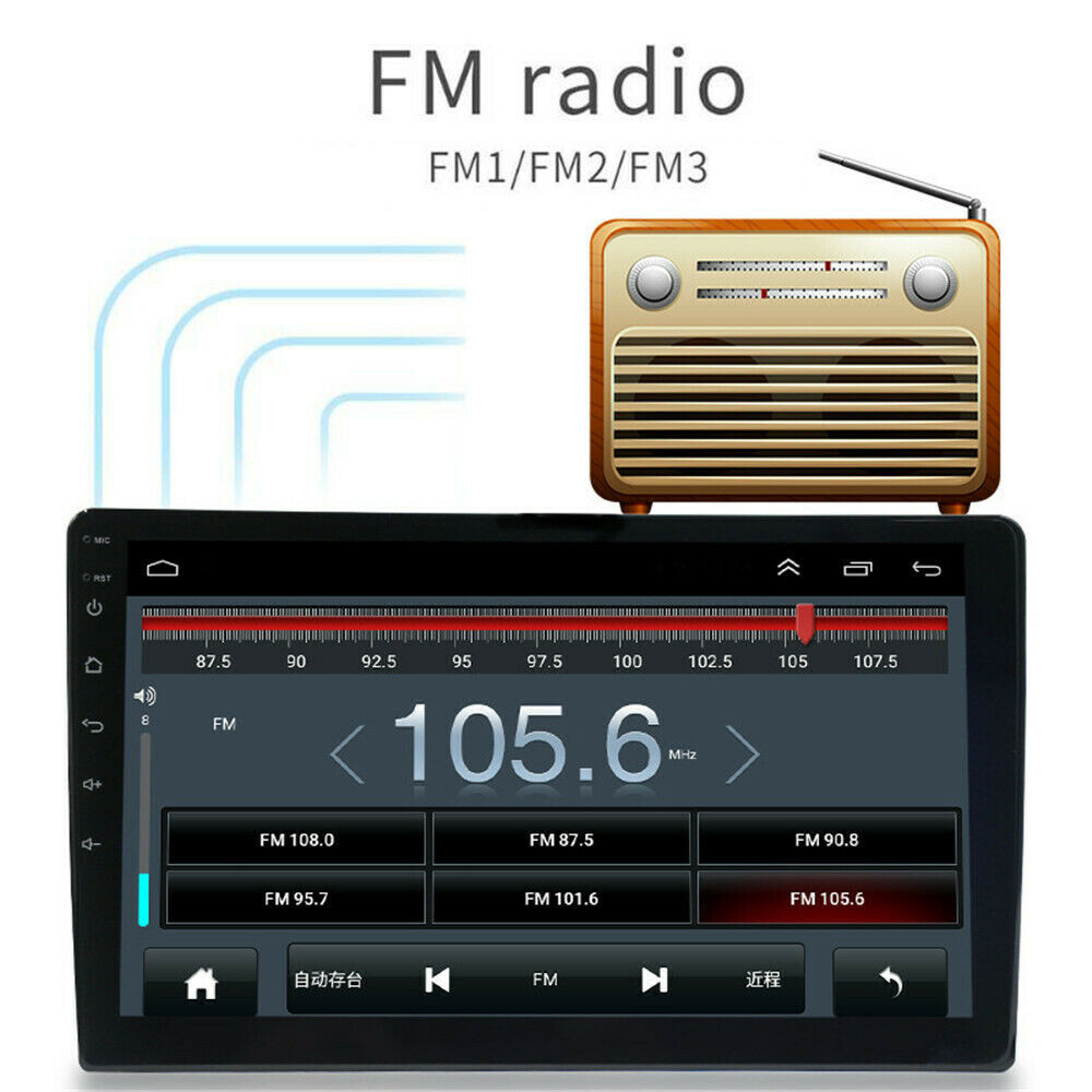 Single 1 Din Android 11 Car Radio Stereo GPS Navi WiFi Quad Core 10.1inch 2+32GB