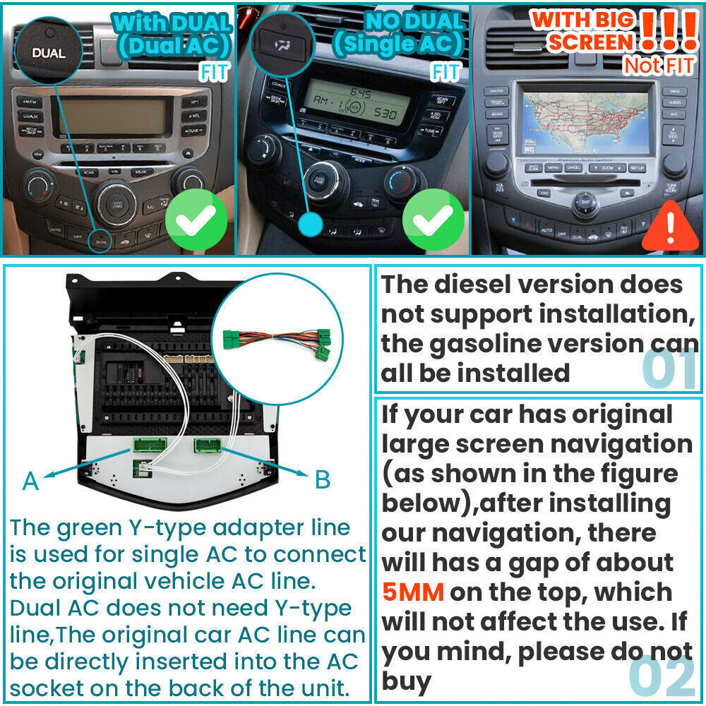 10″ For Honda Accord 7th 2003-2007 CarPlay Car Stereo Radio GPS Wifi Android 13