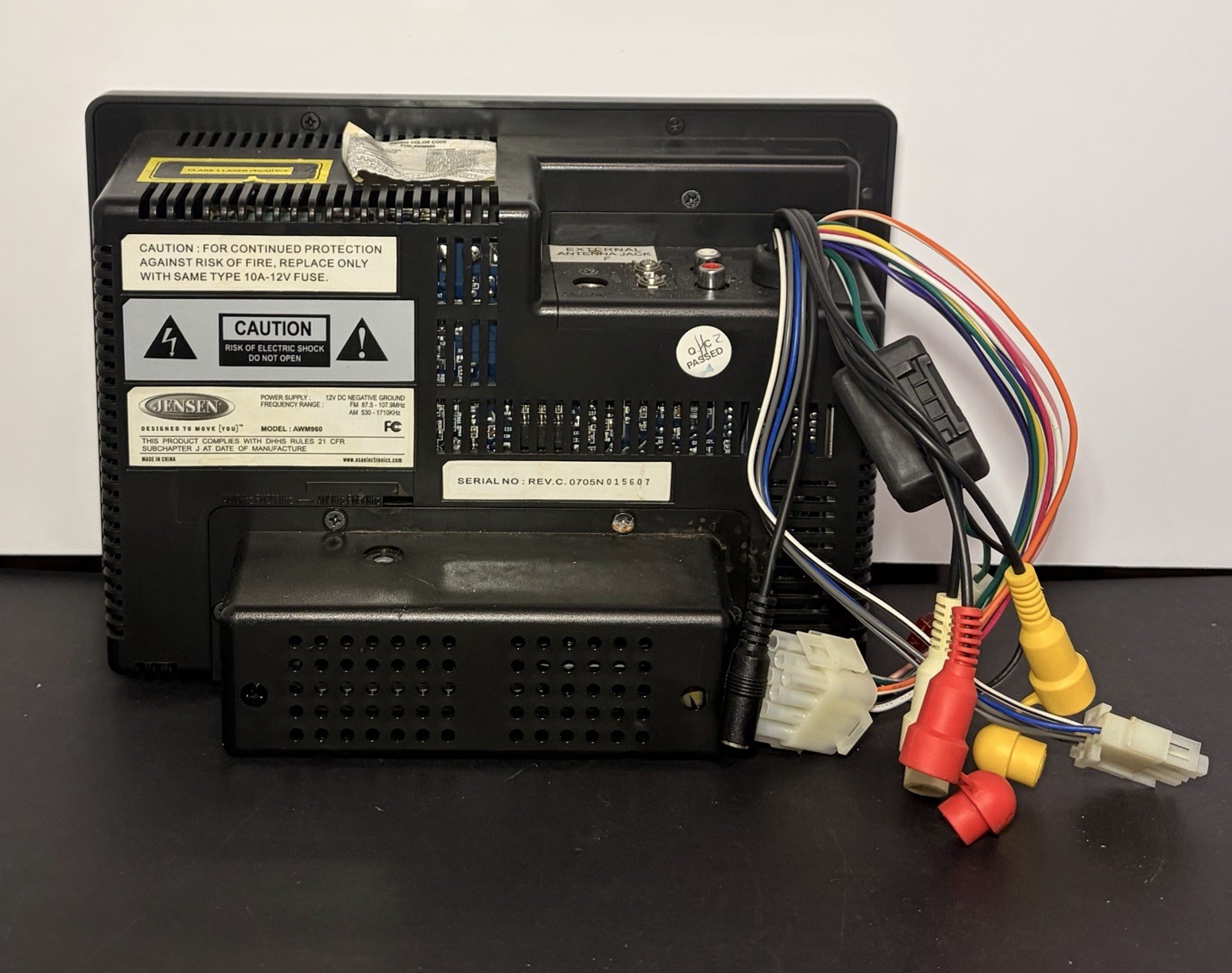 Jensen AWM960 Motor Home RV AM/FM Radio, CD, DVD Player, Aux UNTESTED NO KNOBS