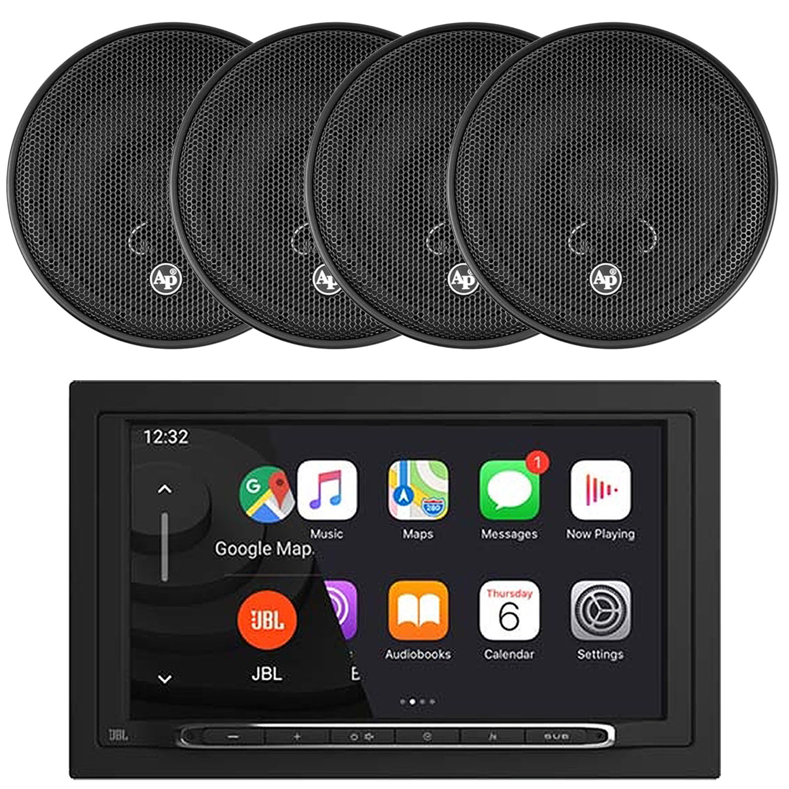 JBL Legend 700 2-DIN AM/FM Bluetooth Receiver, 4x 6.5″ 2-Way 300W Max Speakers