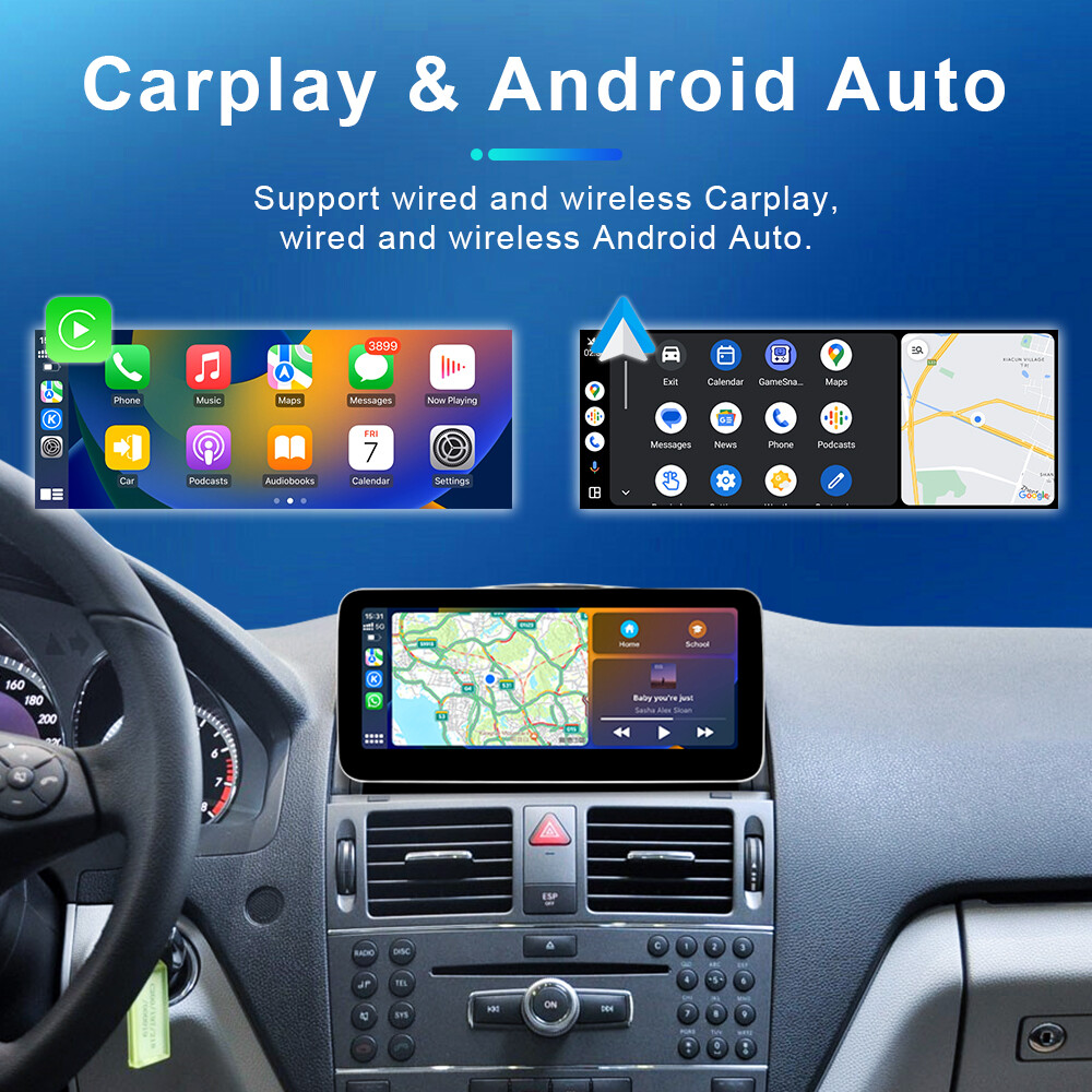 Android Car 10.25” GPS 8+256G For Mercedes Benz C CLK W204 2008-2010 Radio Wifi
