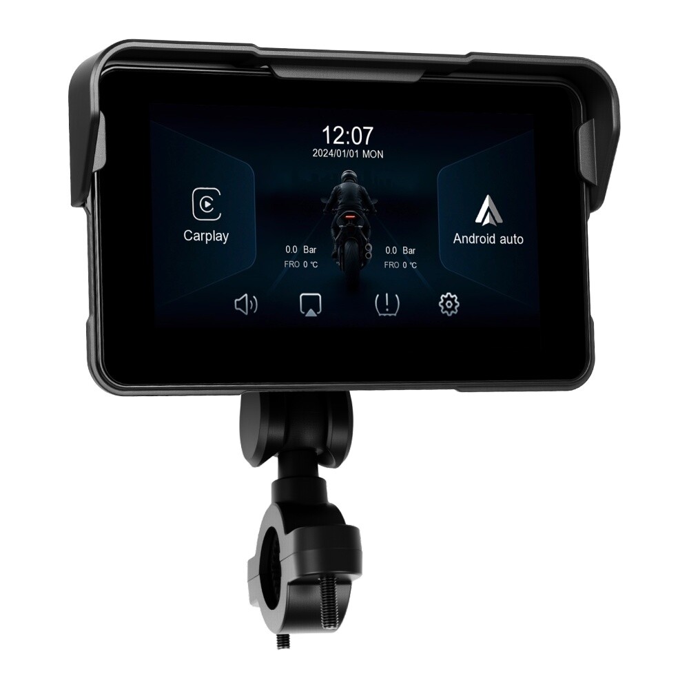 5″ Waterproof Motorcycle Navigator Portable Wireless CarPlay Android Auto Screen