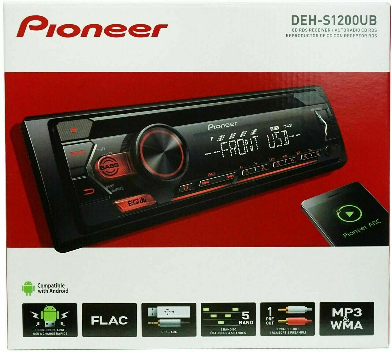 Pioneer DEH-S1200UB CD Player MP3 USB 50W x 4 Car Stereo Android AM FM Radio Aux