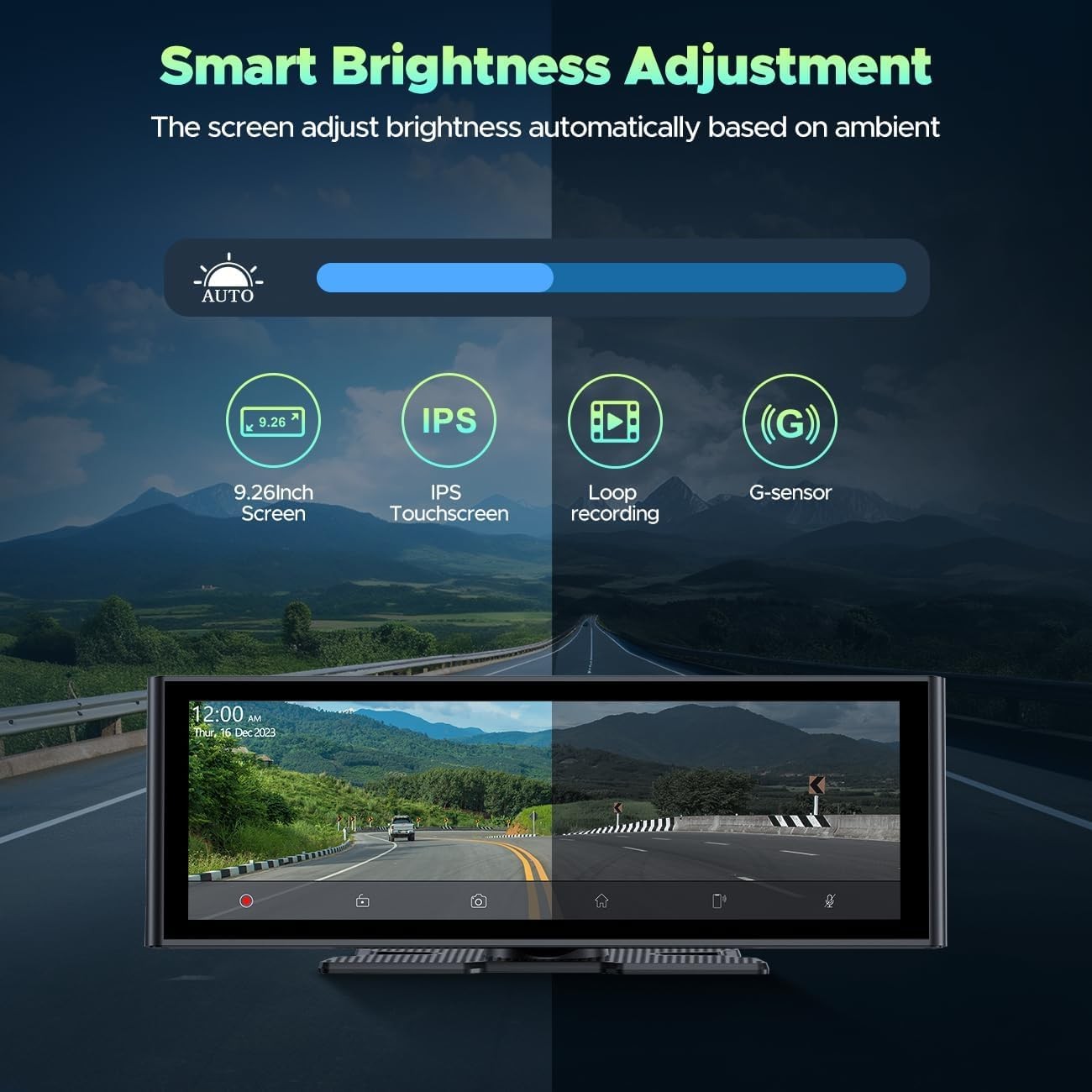 4K+1080P Dash Cam 10.26″Car Stereo Radio Wireless Apple Carplay&Android Auto GPS