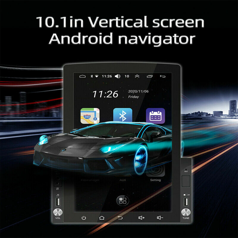 Android 10.1 HD Vertical Screen Car Radio WIFI GPS Navi Stereo Head Unit 10.1”