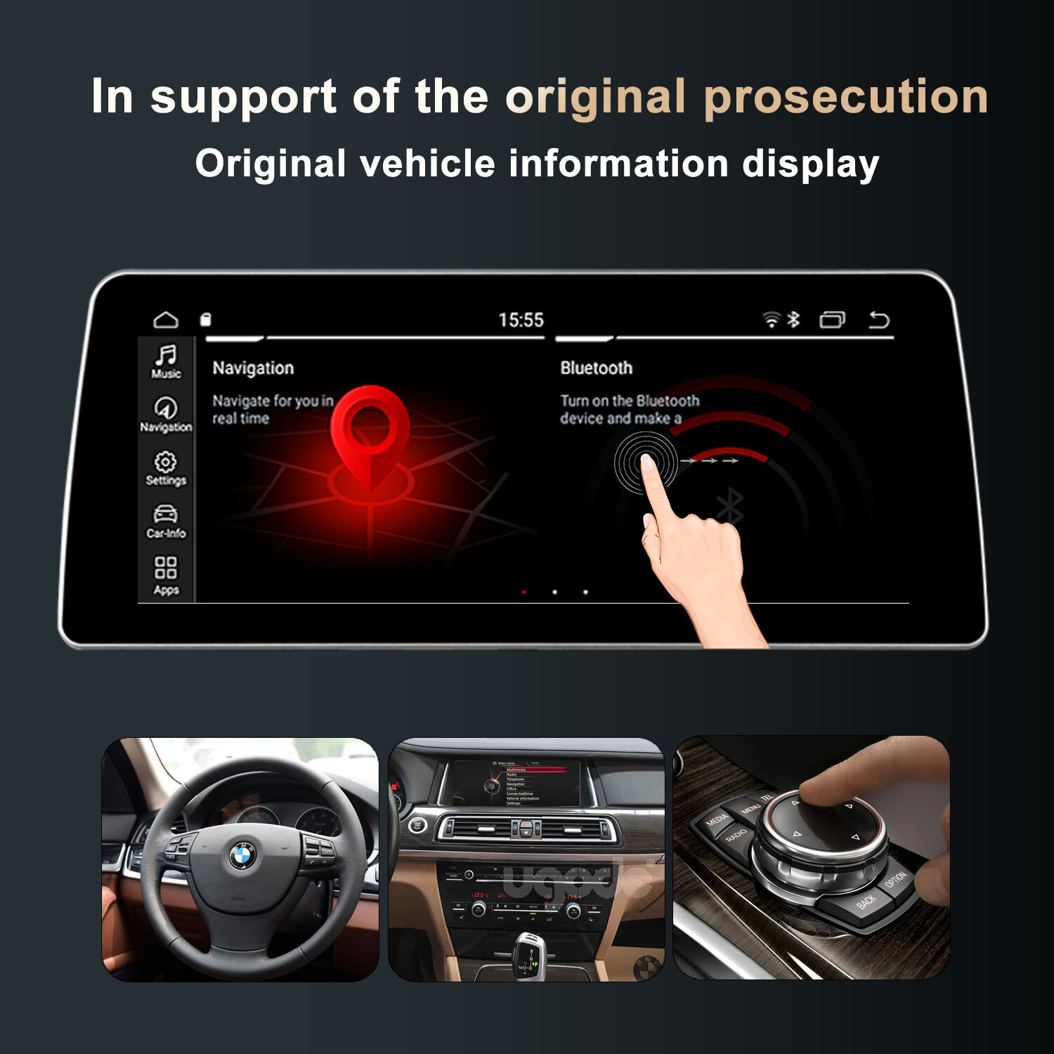 Ugode 12.3inch Android Screen Upgrade Stereo GPS BMW 5 Series F10/F11 2013-2017