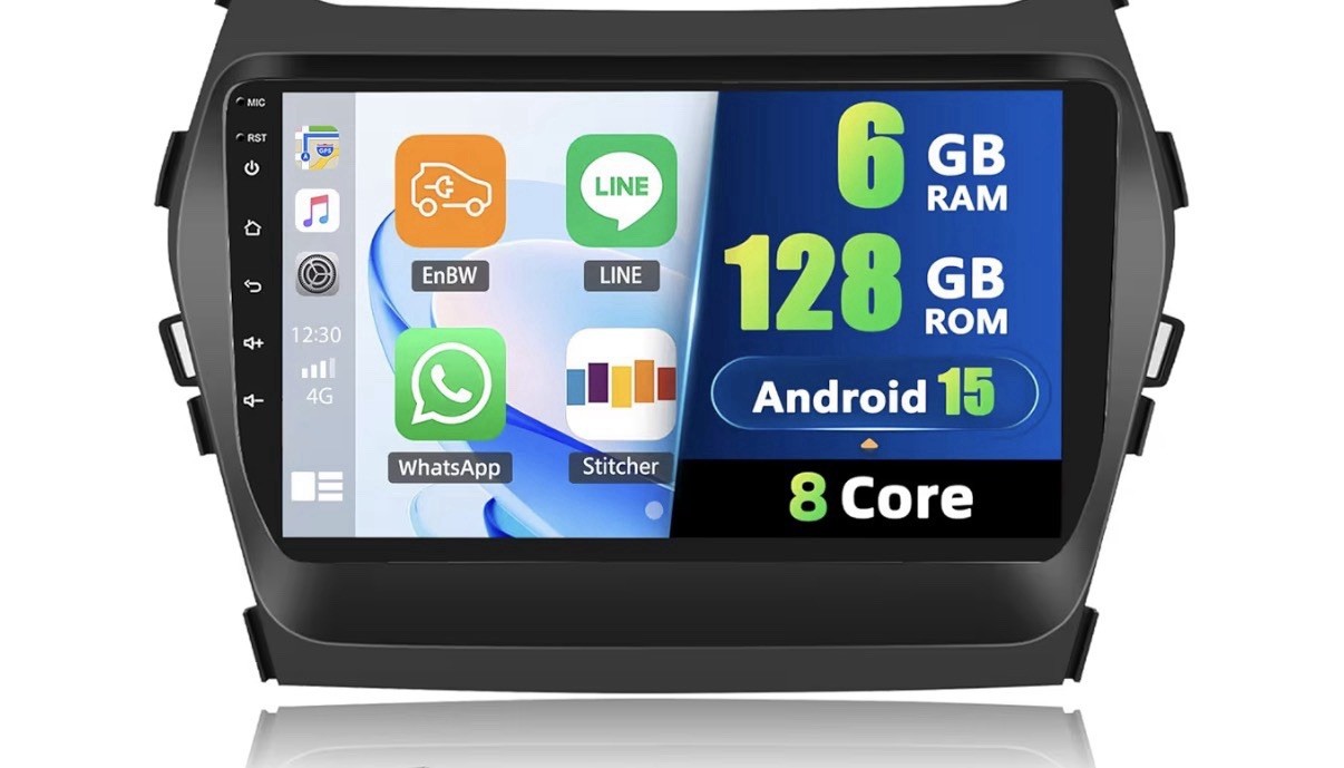 [8 Core 6G+128G] Android 15 Car Stereo for Hyundai Santa Fe 2006-2012 with Wirel