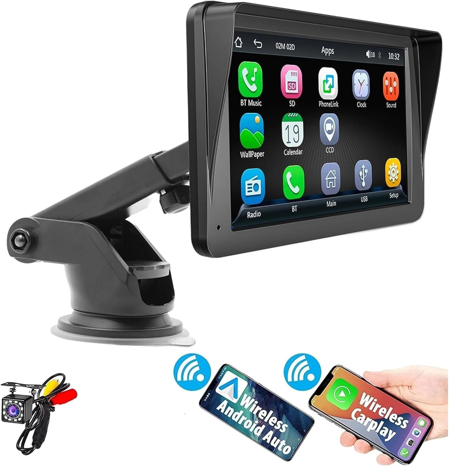 High-Resolution 7” Car MP5 Player with Bluetooth & Reverse Image Functionality