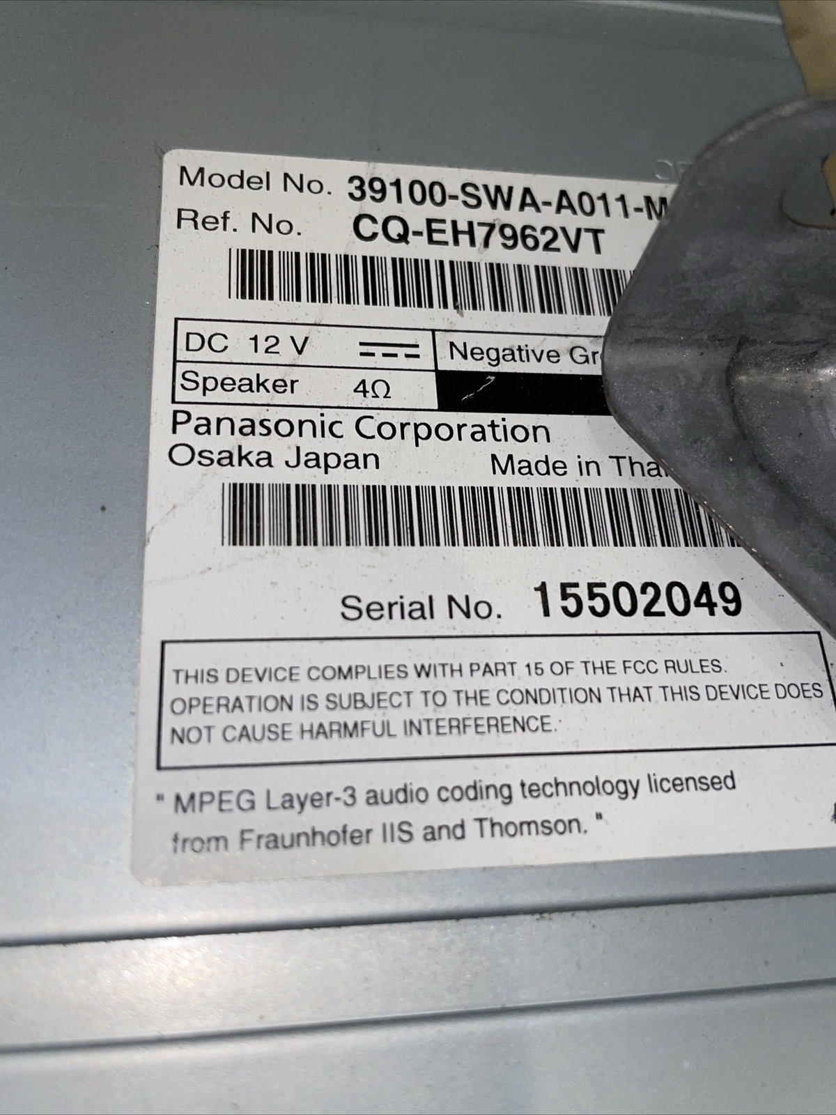2011 Honda CRV AM FM 6 disc CD radio receiver 39100-SWA-A011-M1 OEM Not Tested