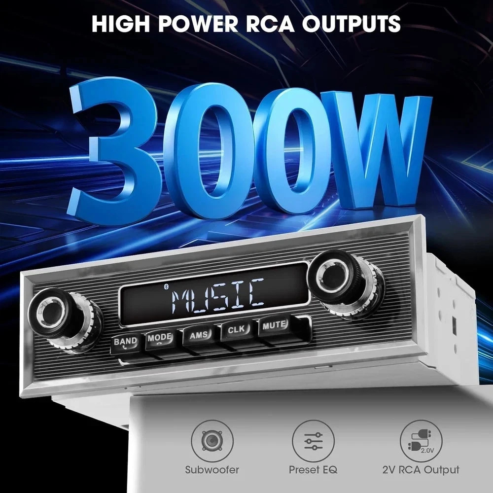 Retro Vintage Radio for Classic Vehicle – Single Din Bluetooth Car Stereo