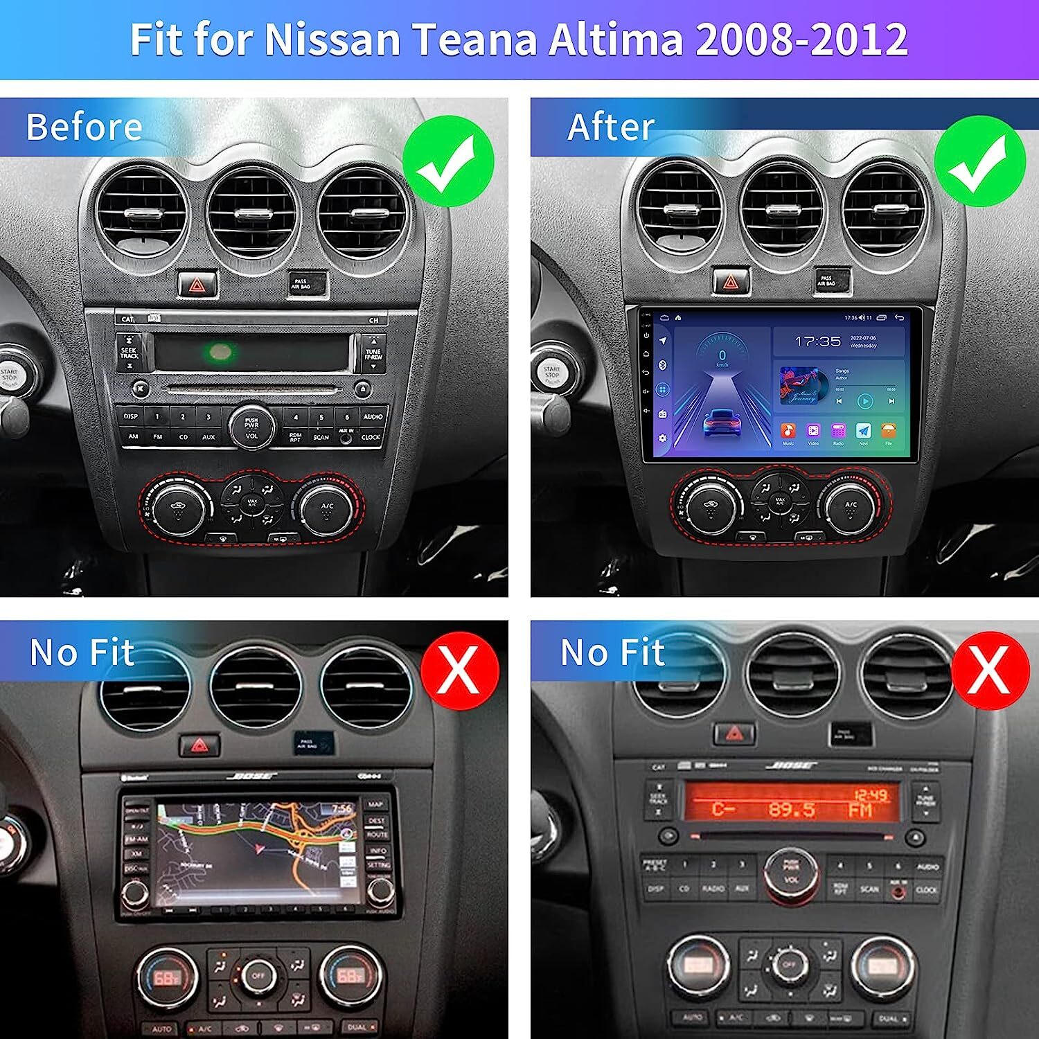9″ Car Stereo Radio GPS Navi DSP For Nissan Altima Teana 2008-2012 Apple Carplay