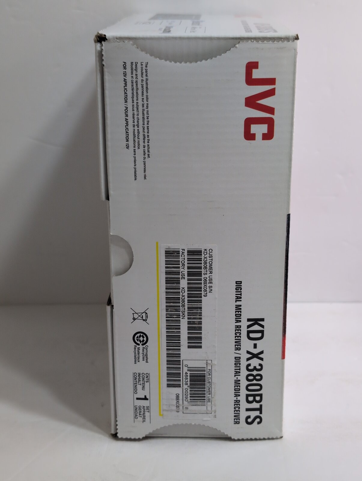 JVC KD-X380BTS Media Receiver w/ Bluetooth/USB/SiriusXM/Alexa/13-Band EQ