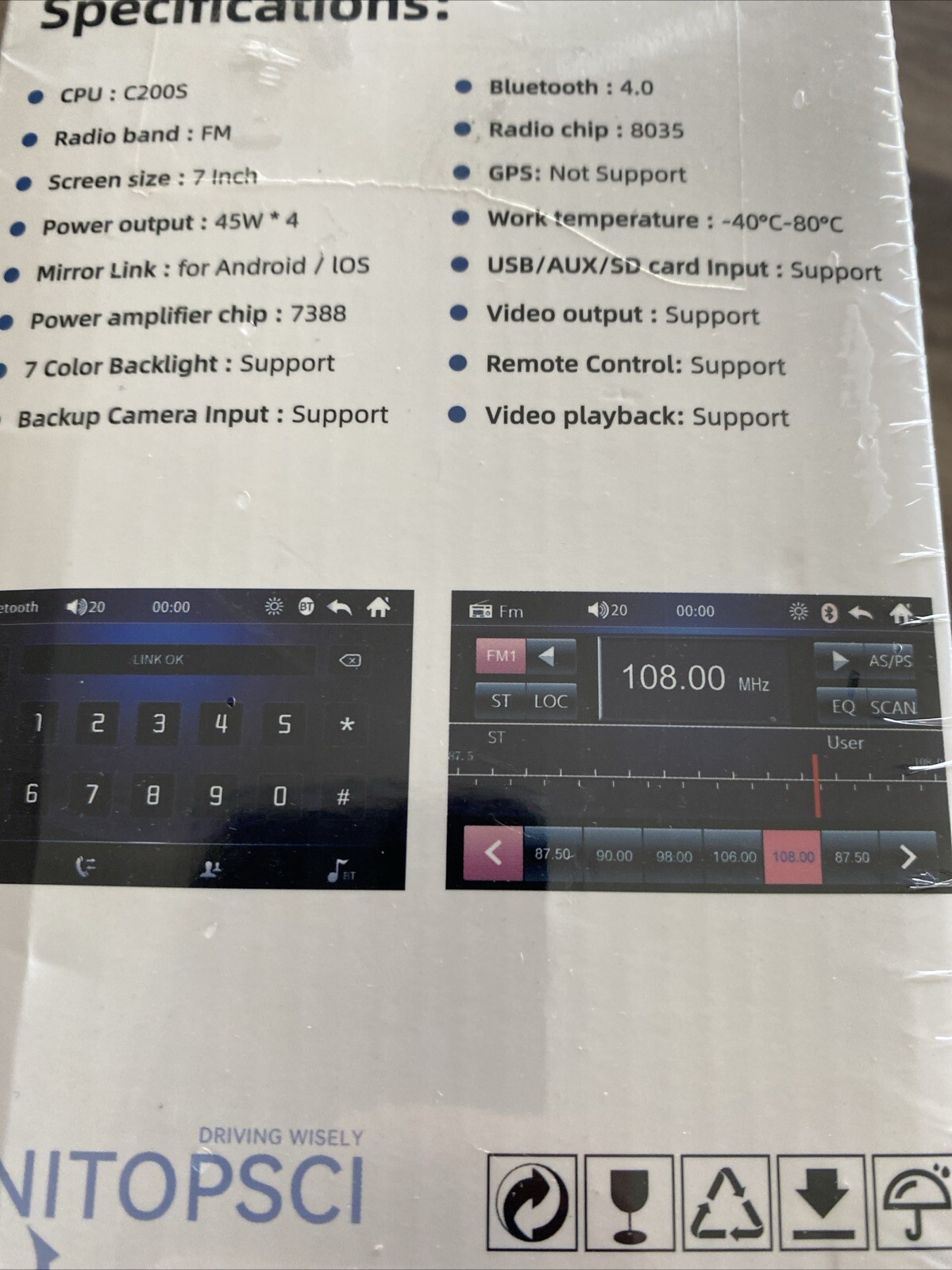 UNITOPSCI Double Din 7” Car Stereo Touch Screen Car Radio /2