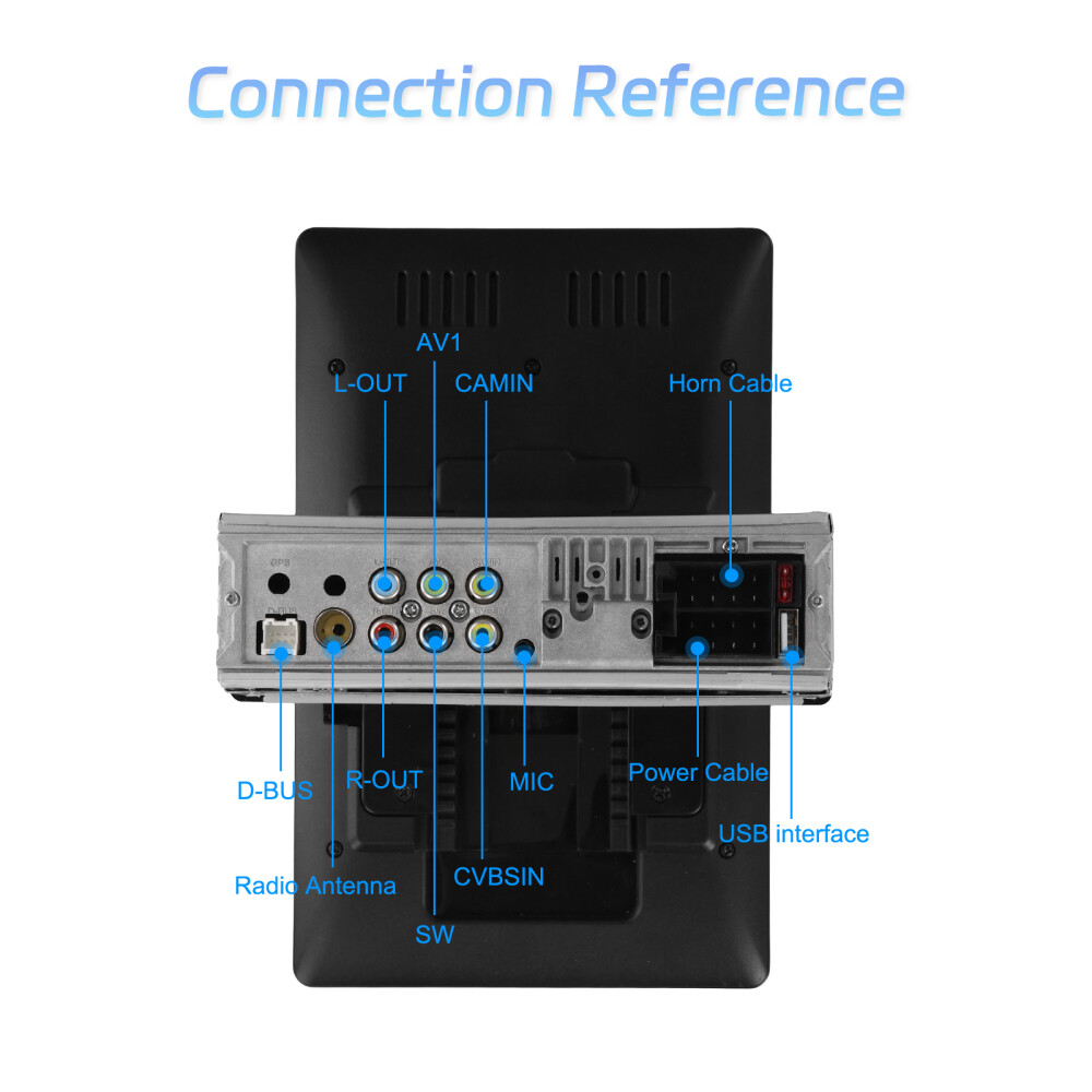 10.4″ Single Din Touch Screen Stereo Bluetooth Radio Apple/Android Carplay+CAM