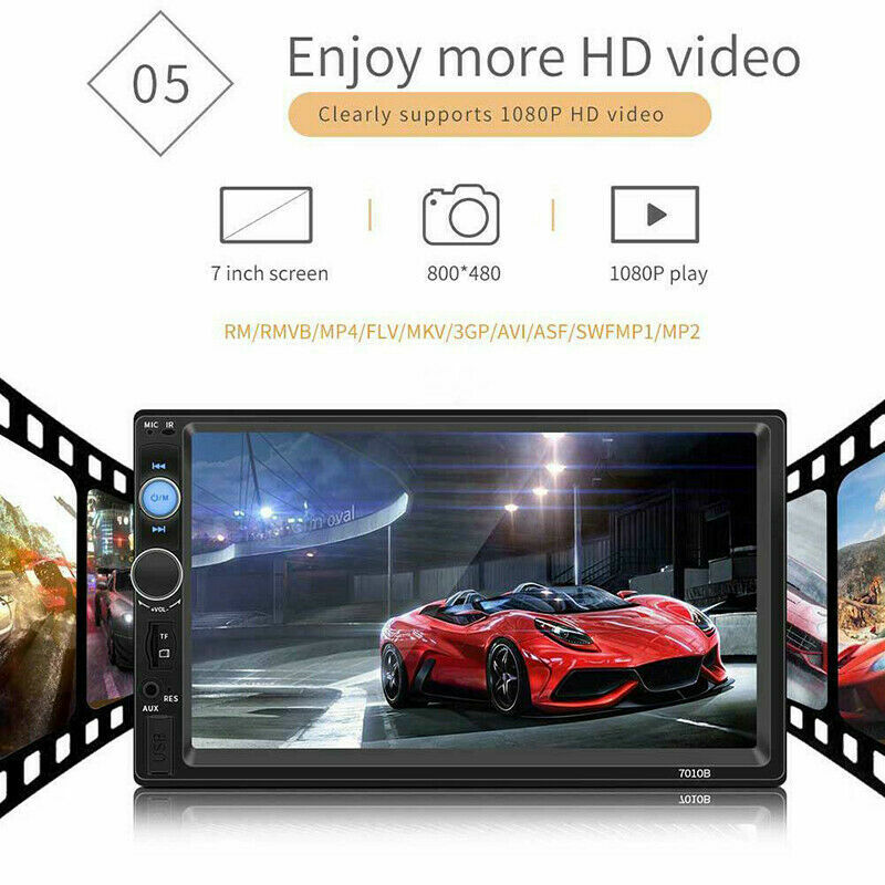 7inch HD 2Din Touch Screen Car Stereo MP5 Player Radio Android IOS USB/TF+Camera