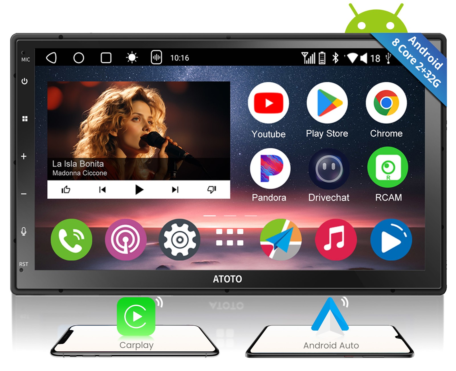 ATOTO A6PF 7” Android Car Stereo 2DIN AI Car Assist CarPlay &Android Auto 2BT