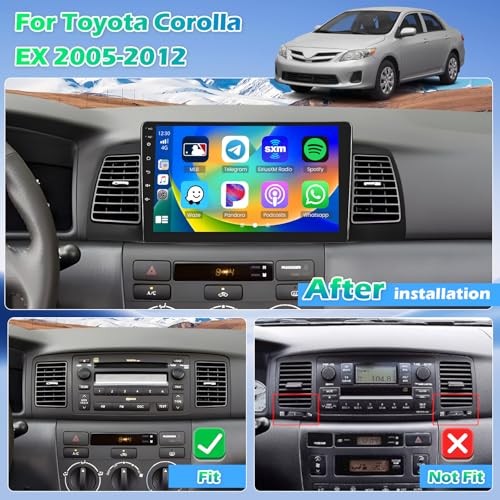 Car Radio for Toyota Corolla EX 2005-2012 9″ Touch Screen CarPlay Android Auto