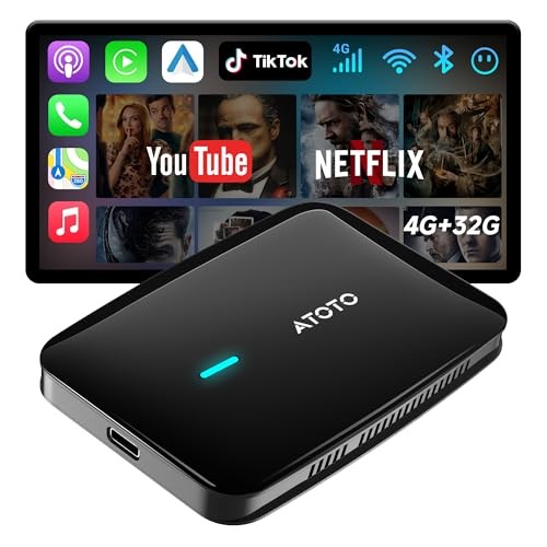 Magic AI Box Wireless CarPlay & Android Auto Adapter, Car Jet Black Finish